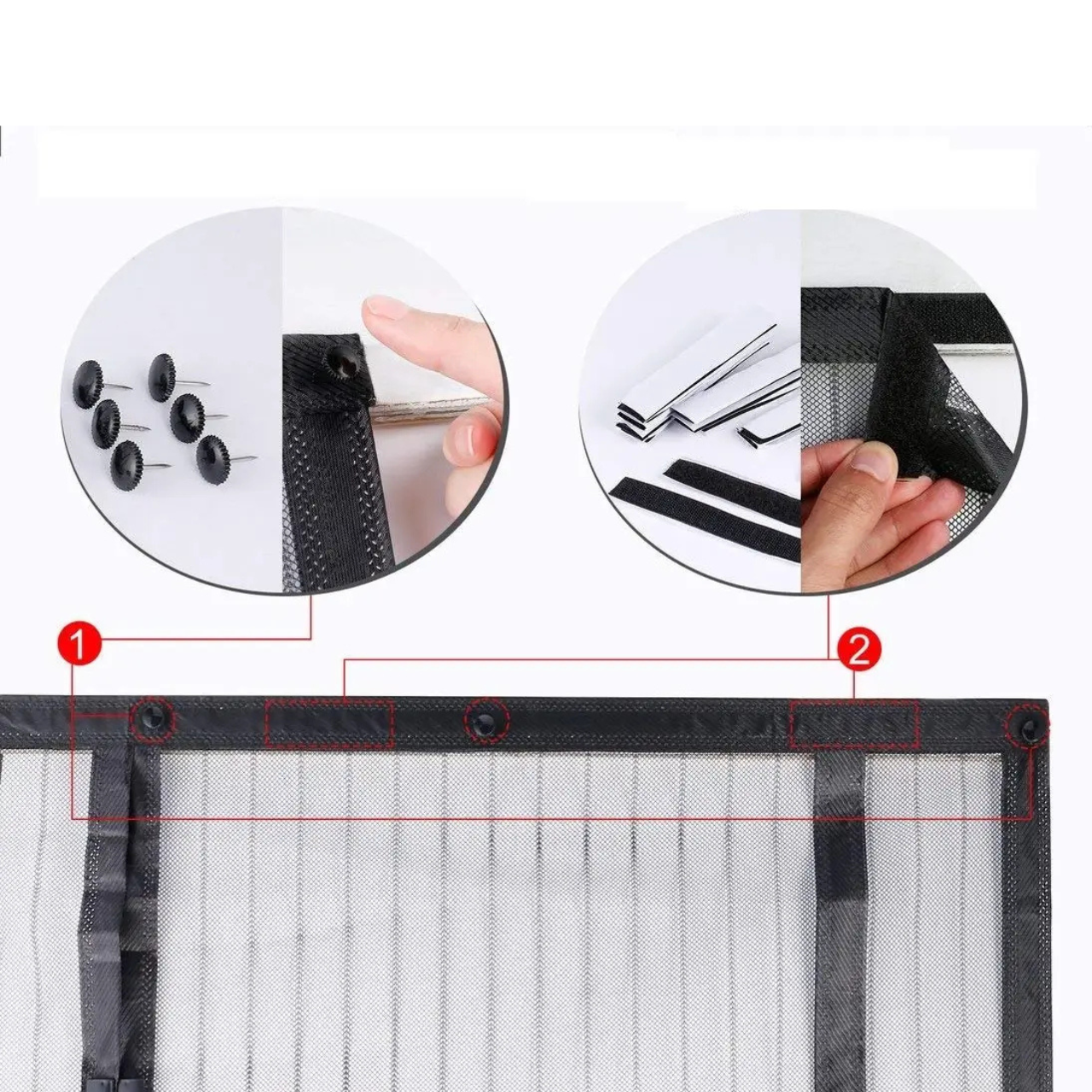 Штора антимоскітна Magic Mesh на магнітах для дверей 210х100 см Чорний (7399689941) - фото 10