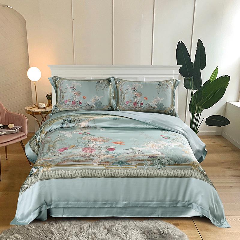 Комплект постельного белья SILK KISS Императорский King Size 200x230 см Голубой (13523986)