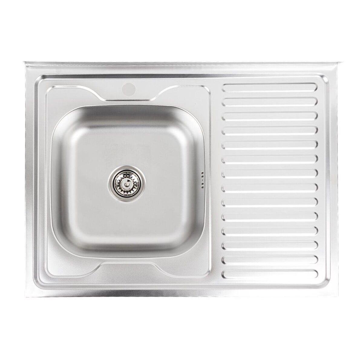 Кухонная мойка Valeso 800х600 L прямоугольная нержавеющая сталь сатин 0,7 мм (PLTM-SP000044095)