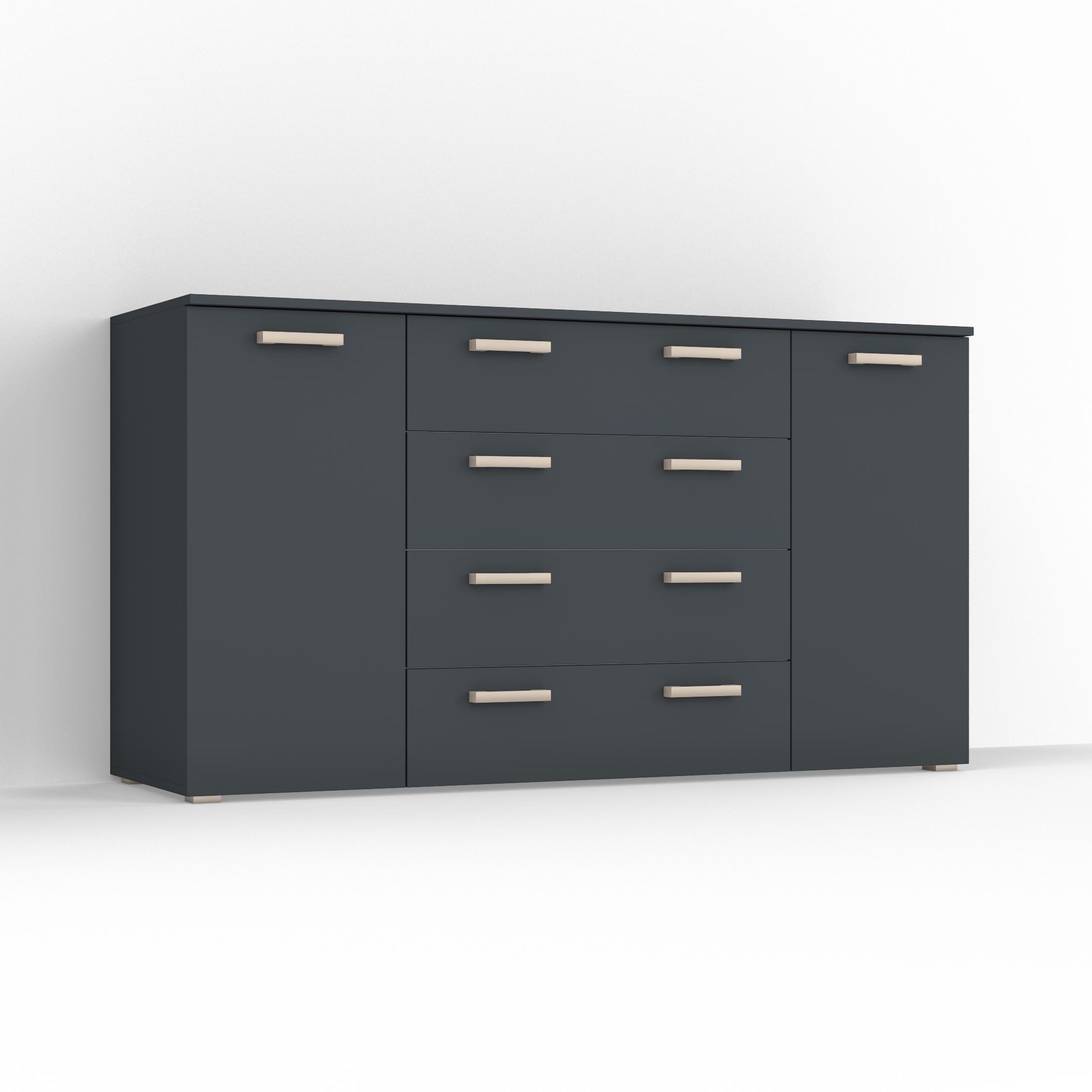 Комод Idea ТКБ-375.2 на 4 шухляди з дверима Антрацит (26718312) - фото 2 Комод Idea ТКБ-375.2 на 4 шухляди з дверима Антрацит (26718312) - фото 2
