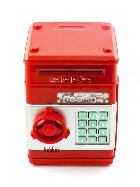 Сейф копилка Number Bank детский с кодовым замком и купюроприемником Красный (MA229red) - фото 2