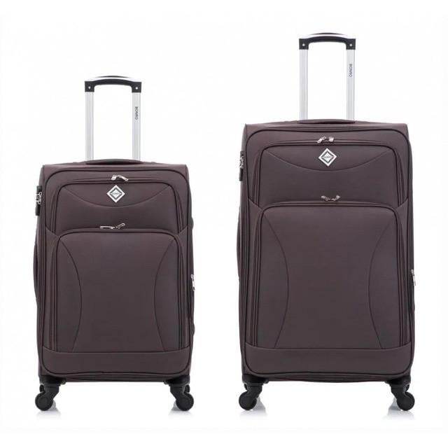 Набір валіз тканинних Bonro Tourist велика і середня 2 шт. Коричневий (2673858461) - фото 2 Набір валіз тканинних Bonro Tourist велика і середня 2 шт. Коричневий (2673858461) - фото 2