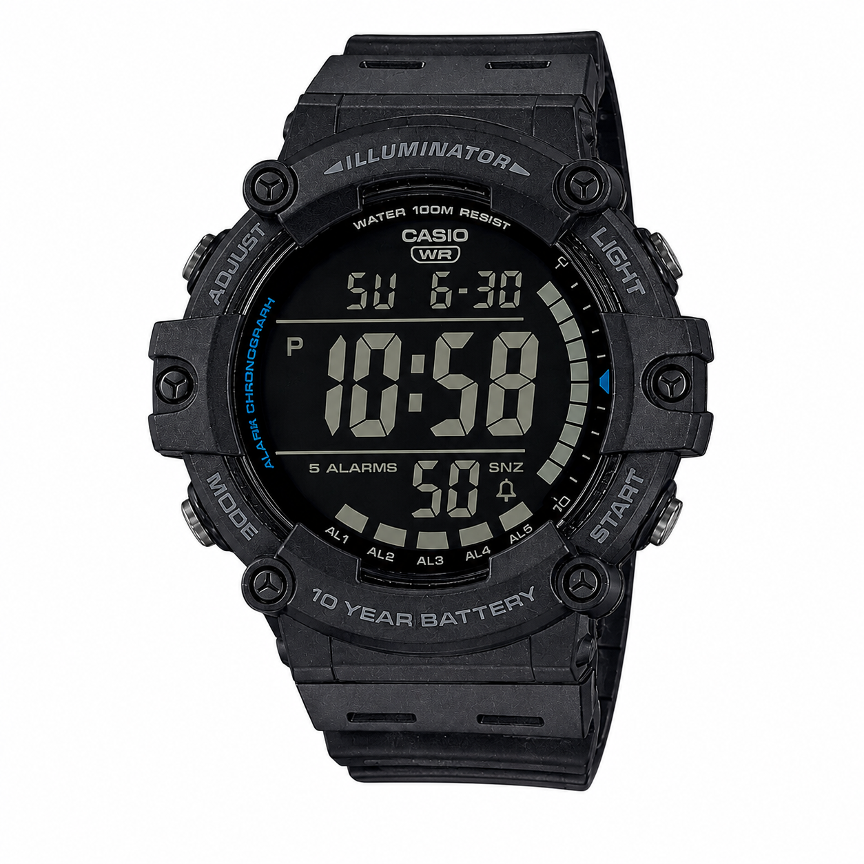 Часы мужские наручные Casio AE-1500WH-8B спортивные цифровые Черный