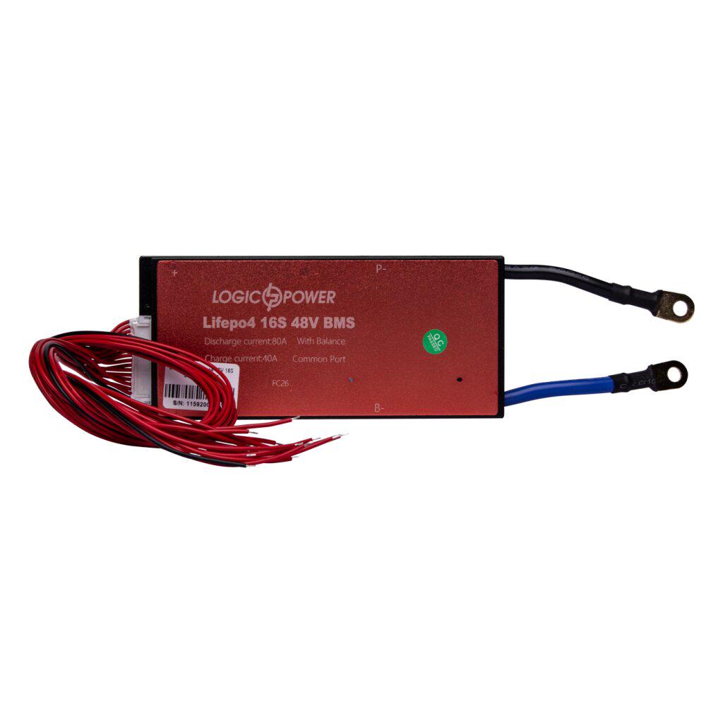 BMS плата LogicPower LiFePO4 48V 16S Dis 80A Ch 40A з балансиром (efe310fa) - фото 2
