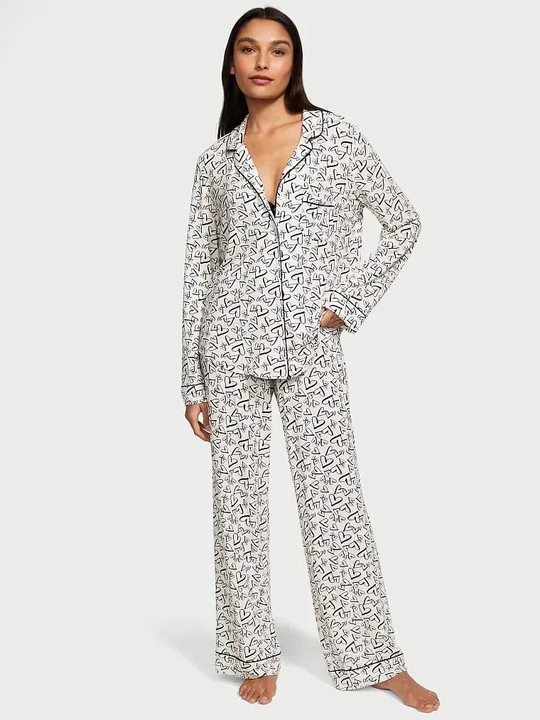 Пижама модал Victoria's Secret Modal Coconut Модель Long Pyjama Set Regular XL Белый (2671348D)