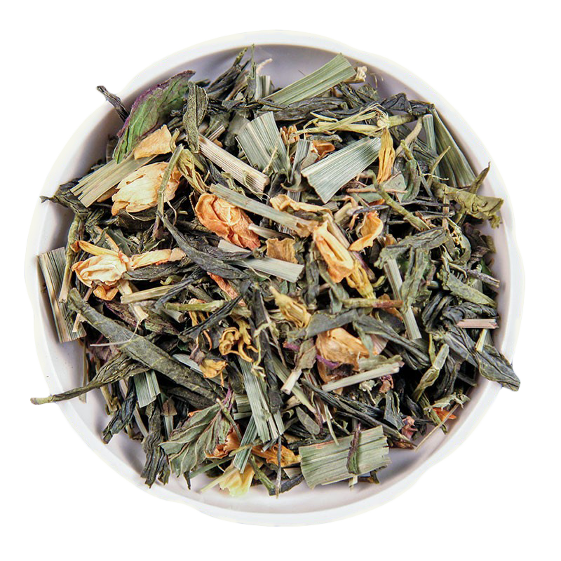 Збір трав'яний з зеленим чаєм Купаж Камелія/Лемонграс/М'ята/Лимонна вербена 50 г (GT-003)