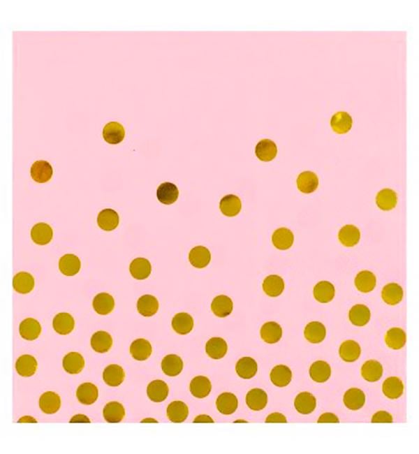 Салфетки праздничные Золотой горох 33х33 см 6 шт. Розовый (1356214)