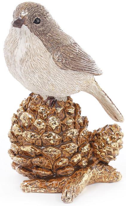 Статуэтка декоративная Птичка на шишке 14 см