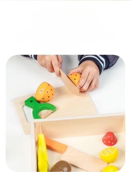 Дерев'яний набір фруктів для нарізки на магнітах з коробкою дошками ножами коробкою дошками - фото 6 Дерев'яний набір фруктів для нарізки на магнітах з коробкою дошками ножами коробкою дошками - фото 6
