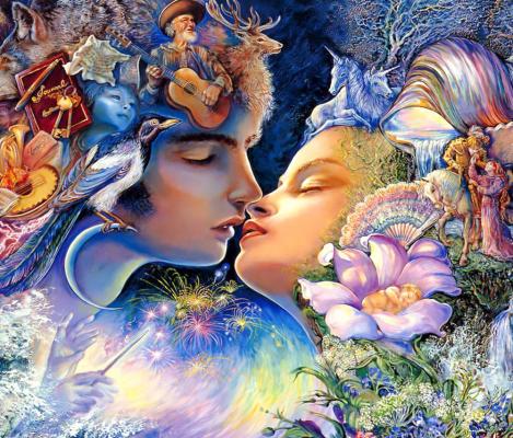 Алмазна мозаїка Фентезі Пара закоханих на полотні з підрамником 30х40 см (GB71292)