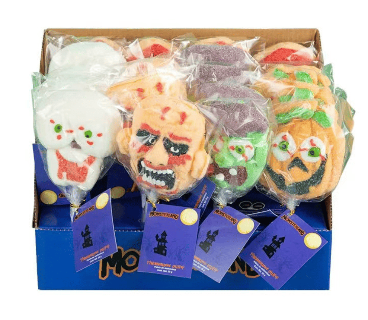 Блок маршмеллоу на палочке Monsterland Halloween Lollipops Fruity Marshmallows 24 шт. х 35 г (2768104464)