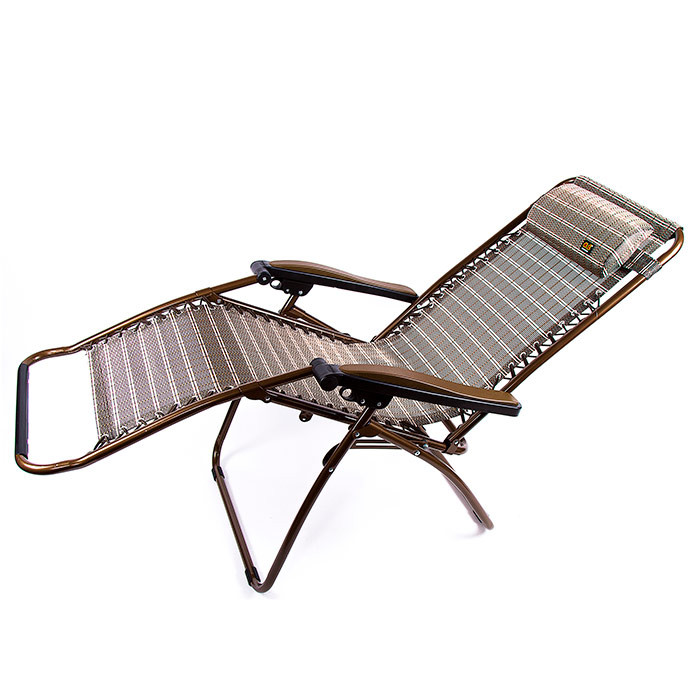 Кресло-шезлонг раскладной 25 мм 200х68х58 см Коричневый (9005WS)
