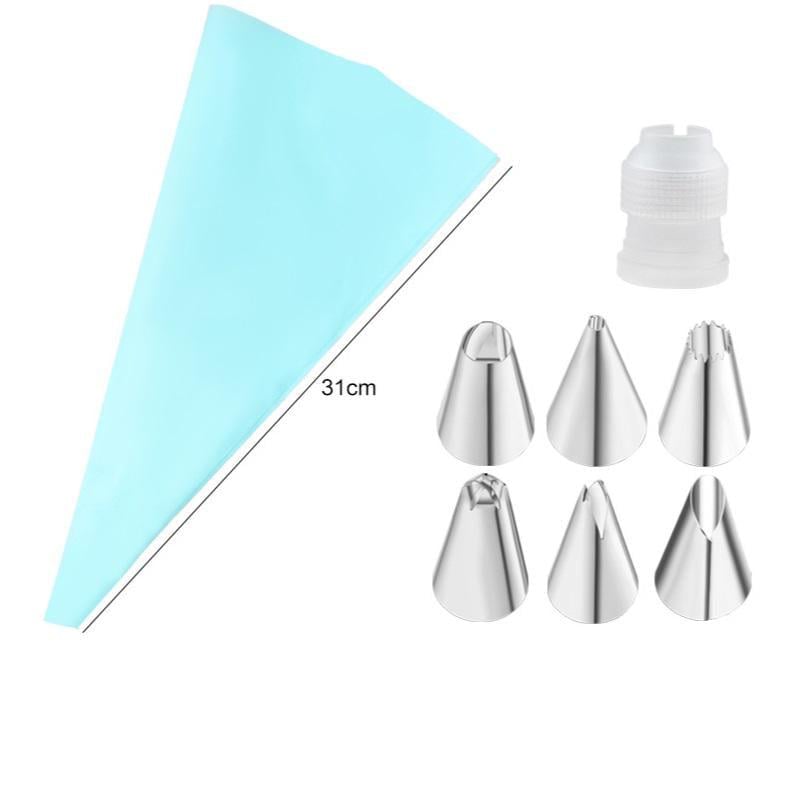 Мешок кондитерский с насадками 14 925 31 см 8 пр. Голубой (4998083) - фото 1 Мешок кондитерский с насадками 14 925 31 см 8 пр. Голубой (4998083) - фото 1