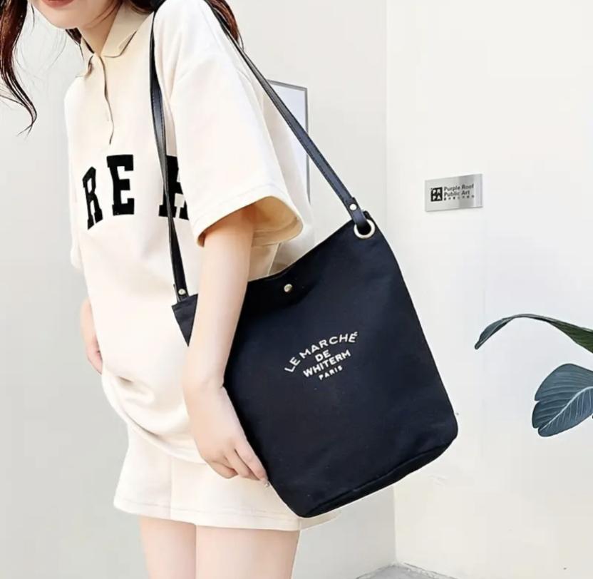 Сумка полотняна Le marche Чорний (00220) - фото 2 Сумка полотняна Le marche Чорний (00220) - фото 2