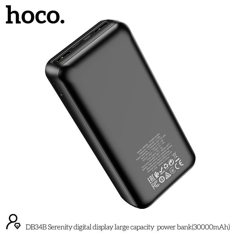 Портативное зарядное устройство Hoco Serenity Digital Display Large Capacity DB34B 30000 mAh Black (10307291) - фото 2