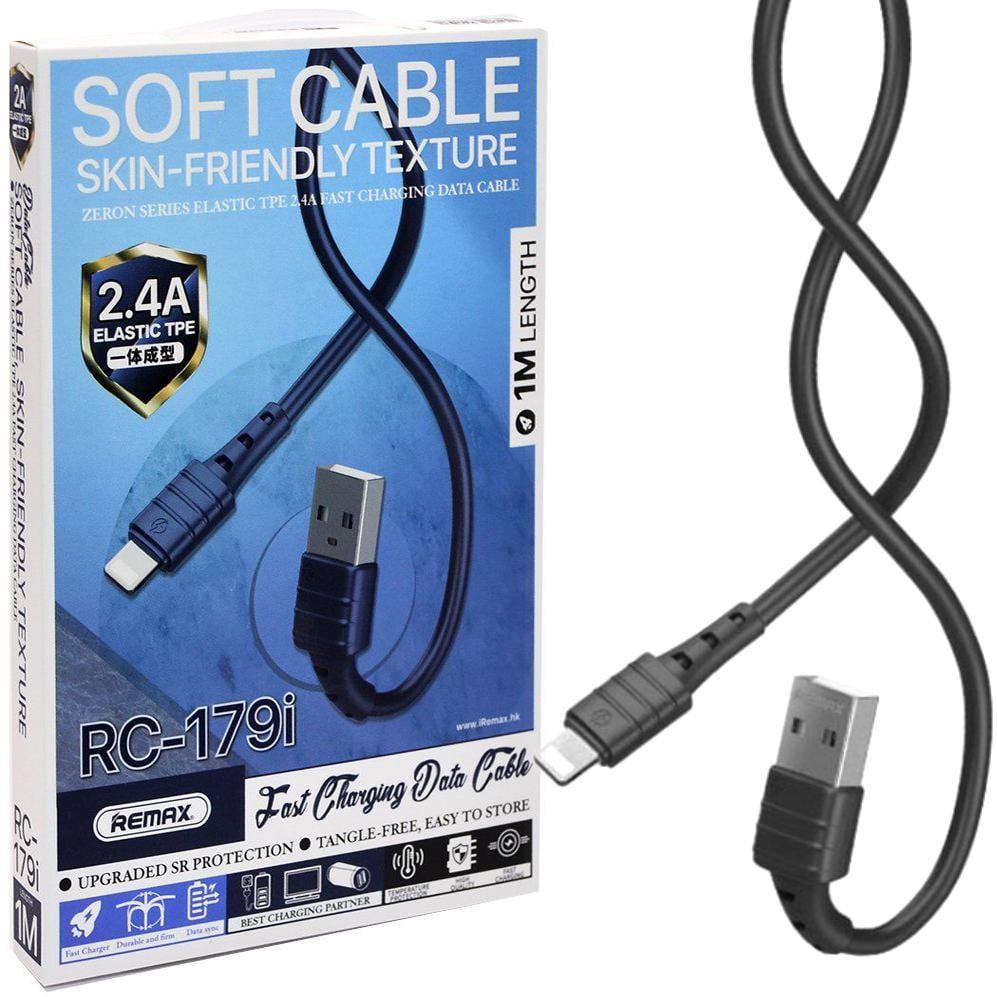 Кабель Remax RC-179i Lightning iPhone 5 6 7 iPad 1 м Black (25122)