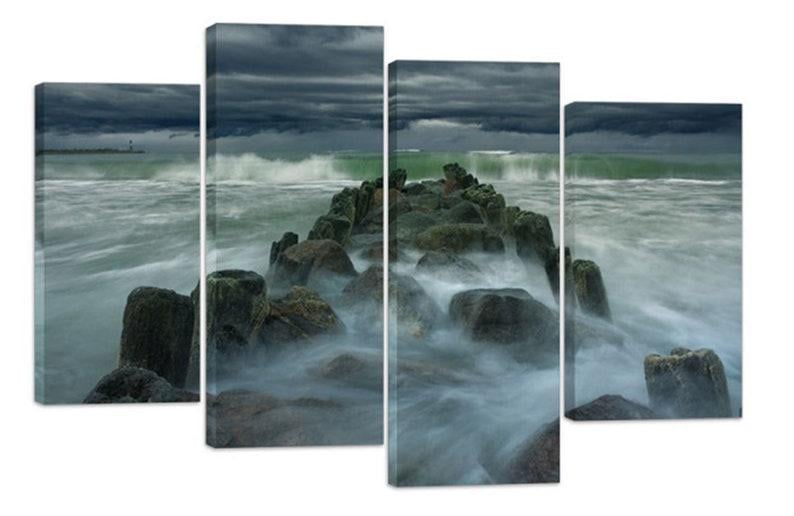 Модульна картина KIL Art Хвилеріз на холсті з чотирьох частин 89x56 см (M4_M_545)