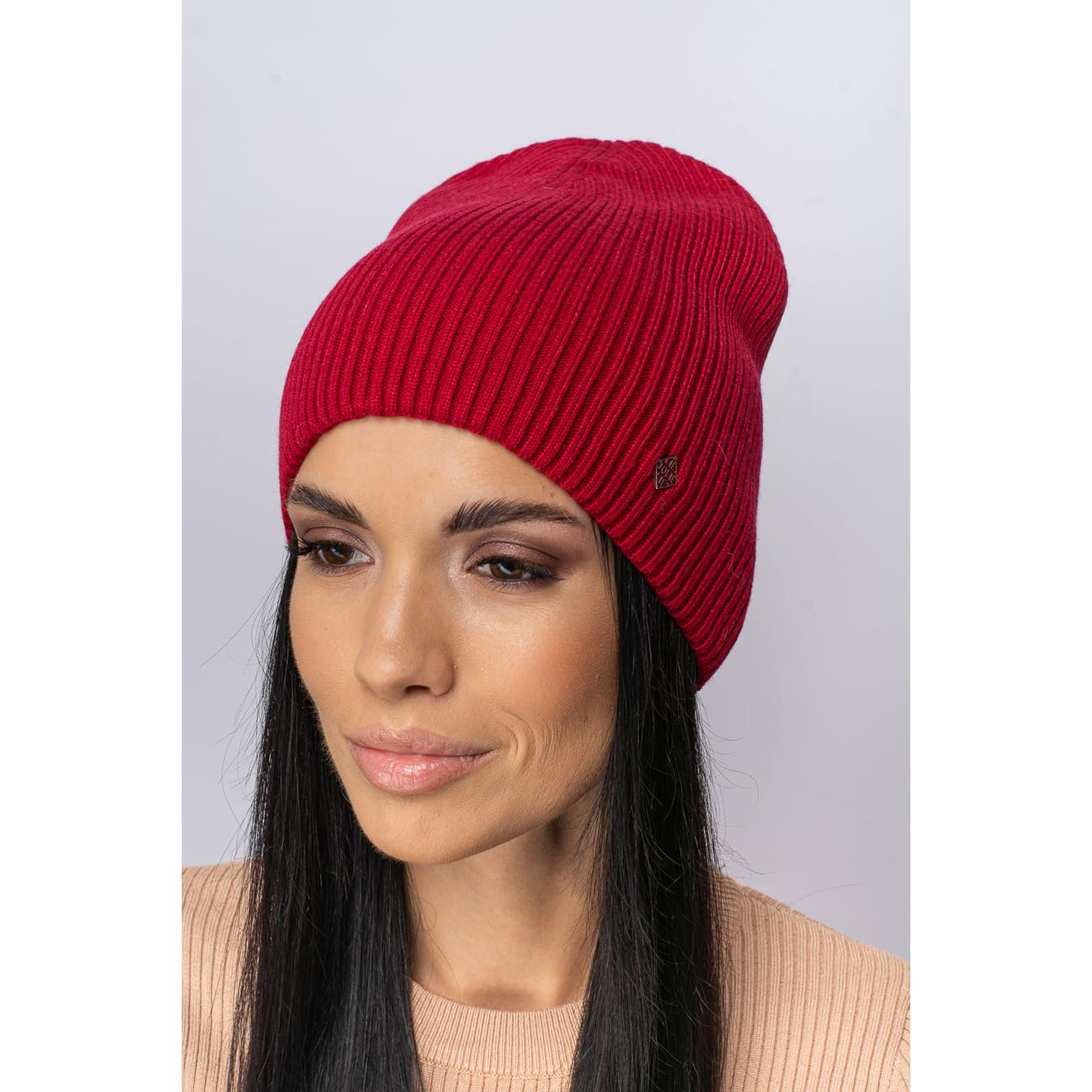 Шапка женская двойная Leks Монако one size Красный