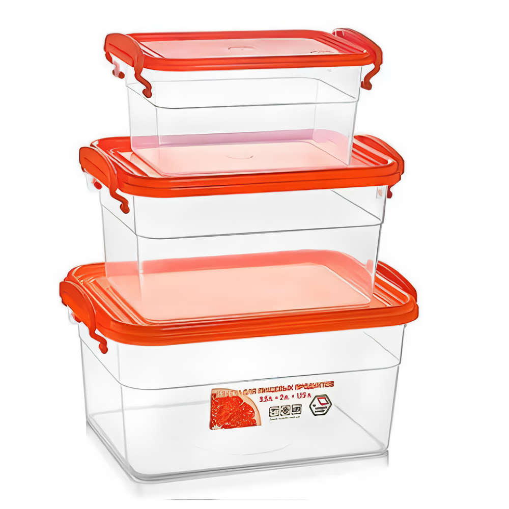 Контейнер пищевой Stenson NP-60 с ручками 1,15/2/3,5 л 3 шт. (543066)