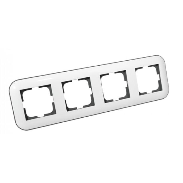 Рамка 4-на Loft Ovivo Electric Белый/Серый (10257730)