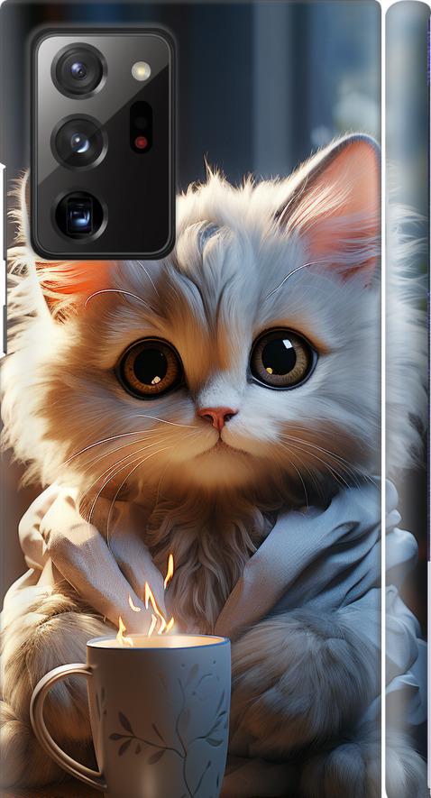 Чехол на Samsung Galaxy Note 20 Ultra White cat (5646m-2051-42517)