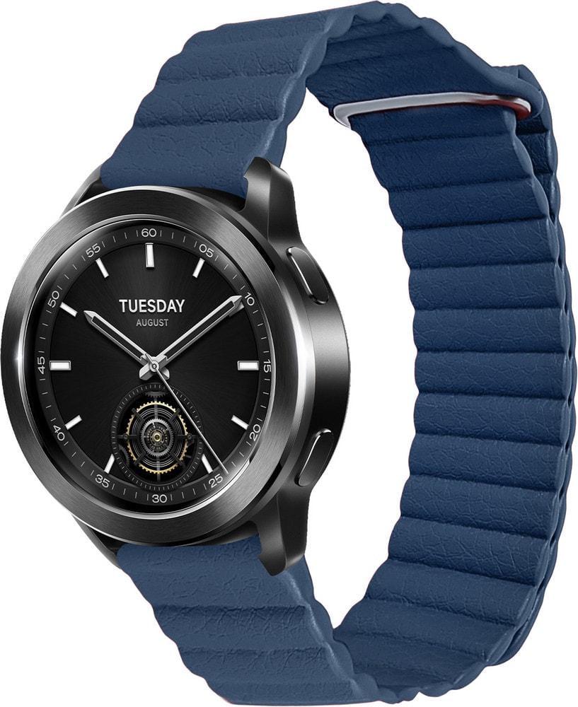 Ремешок кожаный Genis для Xiaomi Watch S3 Blue (37137-28)