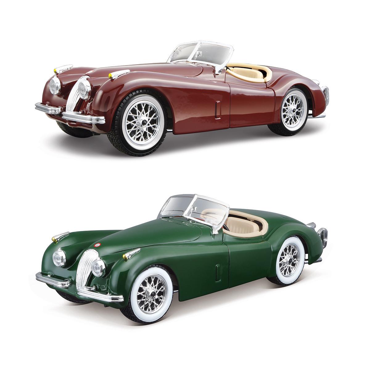 Автомодель игрушечная детская JAGUAR XK 120 1951 1:24 Вишнево-серебристый