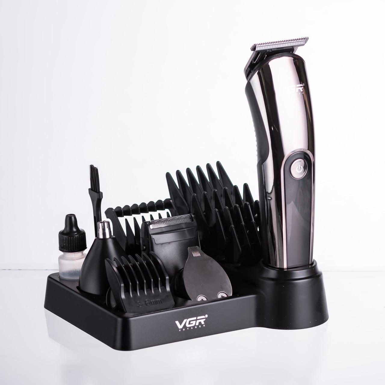 Набір для стрижки VGR V-107 волосся 5в1 машинка/триммер/бритва (7361) - фото 1 Набір для стрижки VGR V-107 волосся 5в1 машинка/триммер/бритва (7361) - фото 1
