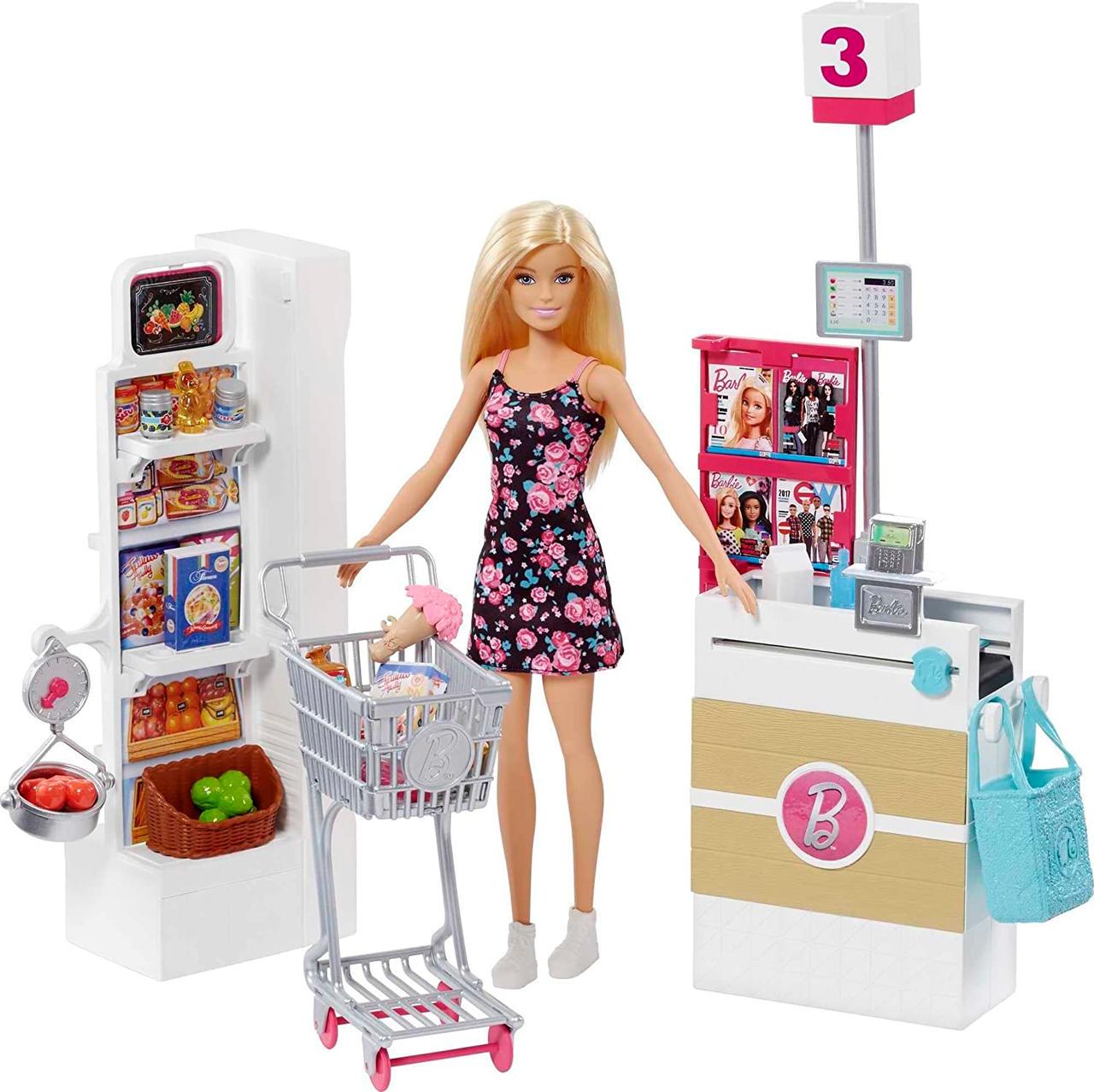 Ігровий набір з лялькою Barbie Supermarket Set Blonde Барбі в супермаркеті (FRP01)