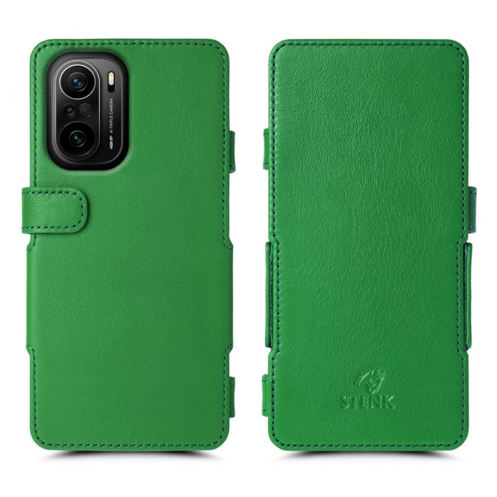 Чехол книжка Stenk Prime для Xiaomi Poco F3 Зеленый (69117)