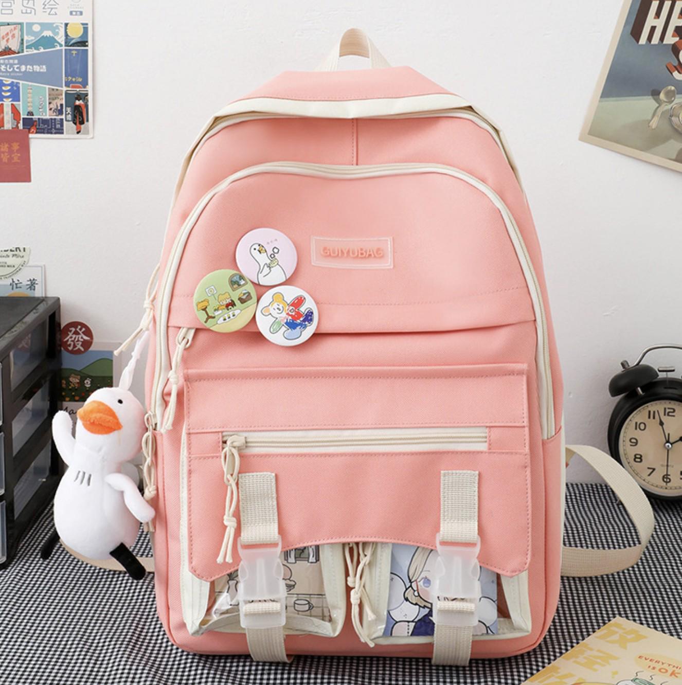 Рюкзак 4 в 1 школьный для девочки пудра Kay (набор: рюкзак, шоппер, пенал, сумочка) (DR015165) - фото 2