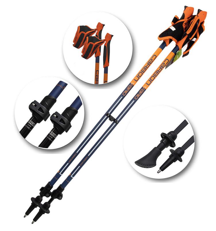 Палиці для скандинавської ходьби Birki Nordic Walking Carbon Vario 105-145 см Blue/Orange (XXNPOC214.870) - фото 3