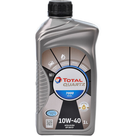 Моторное масло Total Quartz 7000 Diesel A3/B4 SL/CF 10W-40 1 л (147424)