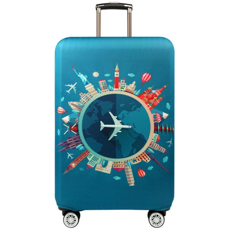 Чехол защитный World Travel для чемодана с принтом плотный материал вырезы под ручки M Чехол защитный World Travel для чемодана с принтом плотный материал вырезы под ручки M