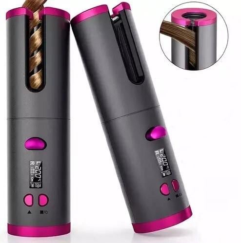 Стайлер для завивки волос Ramindong Hair curler WM-002 беспроводной с керамическим покрытием Серо-розовый - фото 8