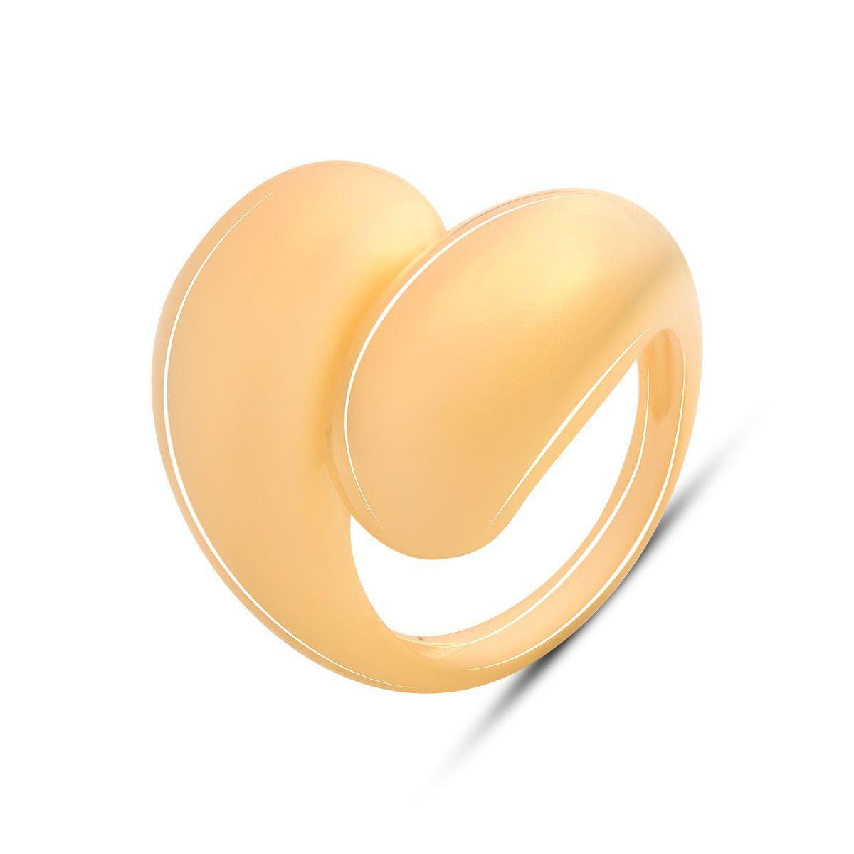 Кольцо серебряное LoveR с золотым покрытием в волнообразной форме р. 17,5