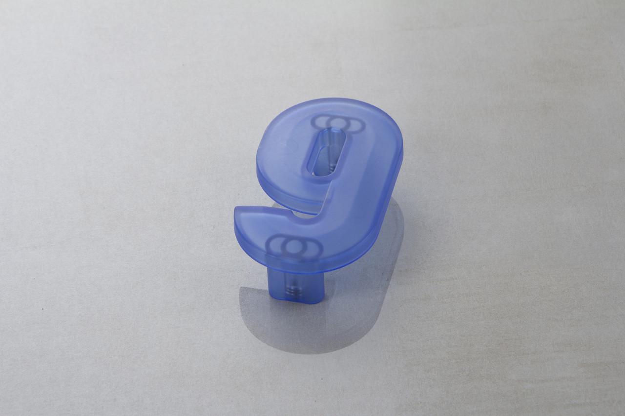 Мебельная ручка Poliplast цифра девятка РП-9 Прозрачный синий (16178)