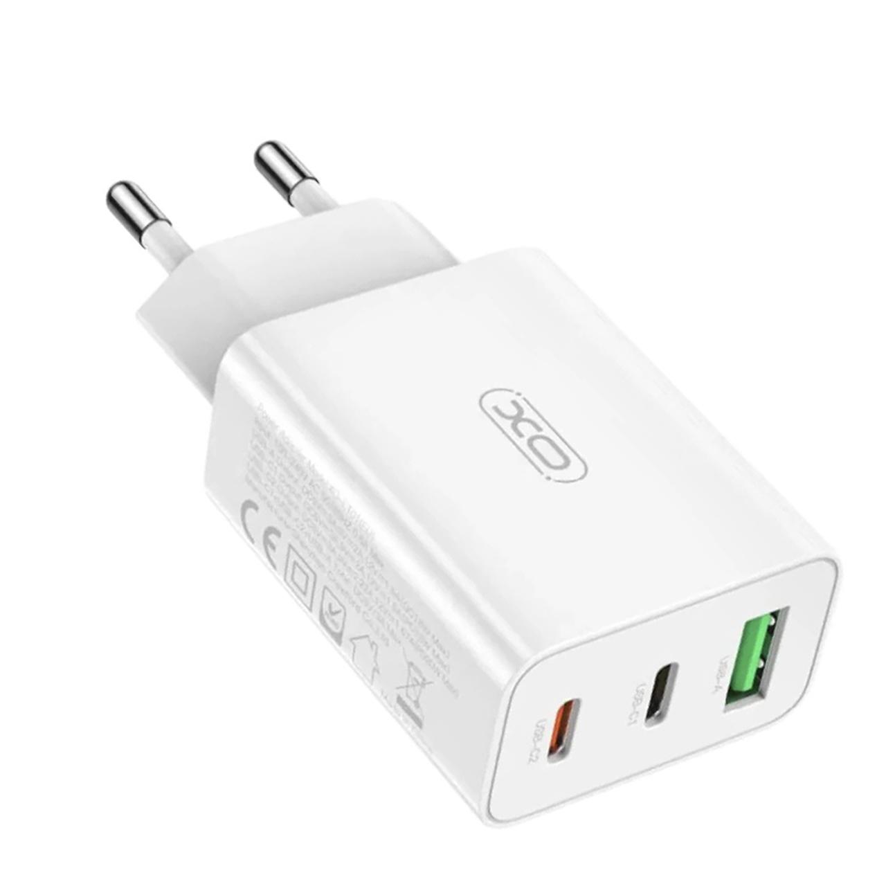 Устройство сетевое зарядное XO L101 PD/QC3.0 1 USB/2Type-C/20 W Белый