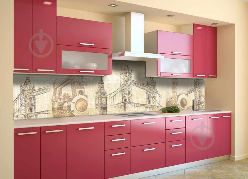 Скинали на кухню Zatarga «Старый Лондон» 600х2500 мм виниловая 3Д наклейка кухонный фартук самоклеящаяся Z180618