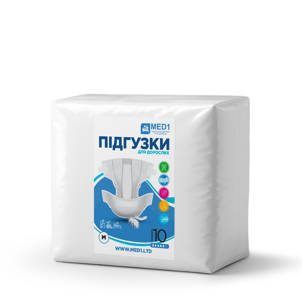 Подгузники для взрослых MED1-WC01 M 10 шт. (MED1-WC01M10)