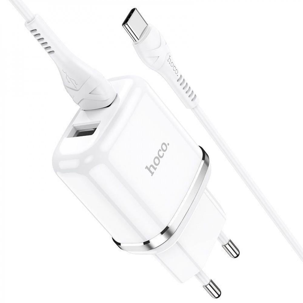 Зарядное устройство сетевое Hoco N4 Aspiring/Cable Type-C 2,4A 2USB Белый (30775 white) - фото 3