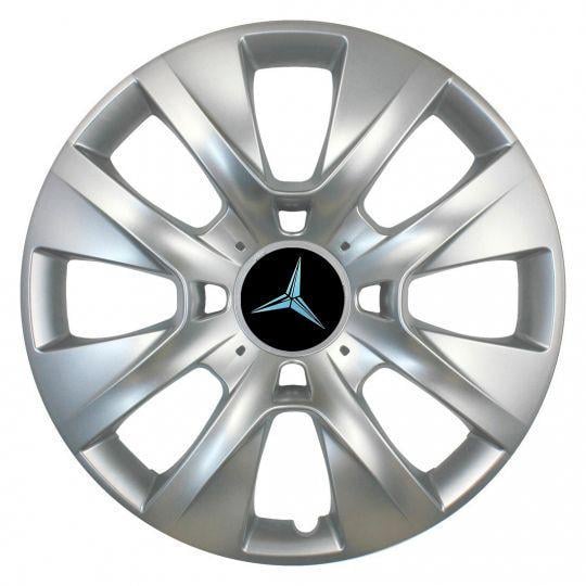 Ковпаки автомобільні SKS 225 R14 з логотипом Mercedes 4 шт. Сріблястий