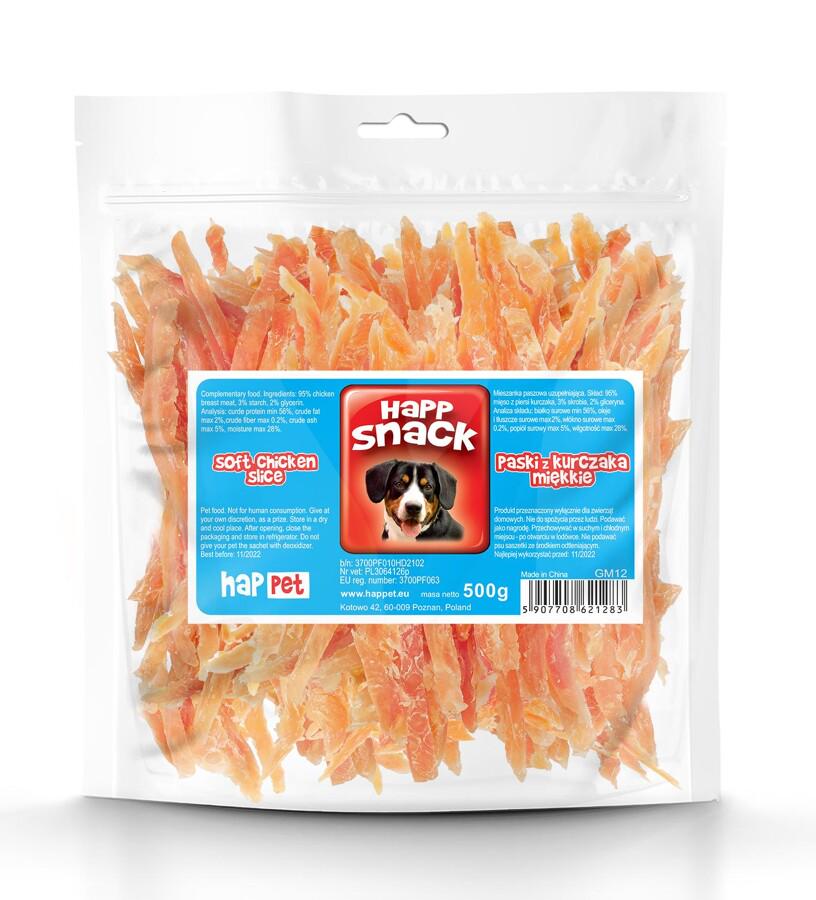Полоски мяса курицы Мягкие Happet Snack лакомство для собак 500 г 13 см (GM12 5907708621283)