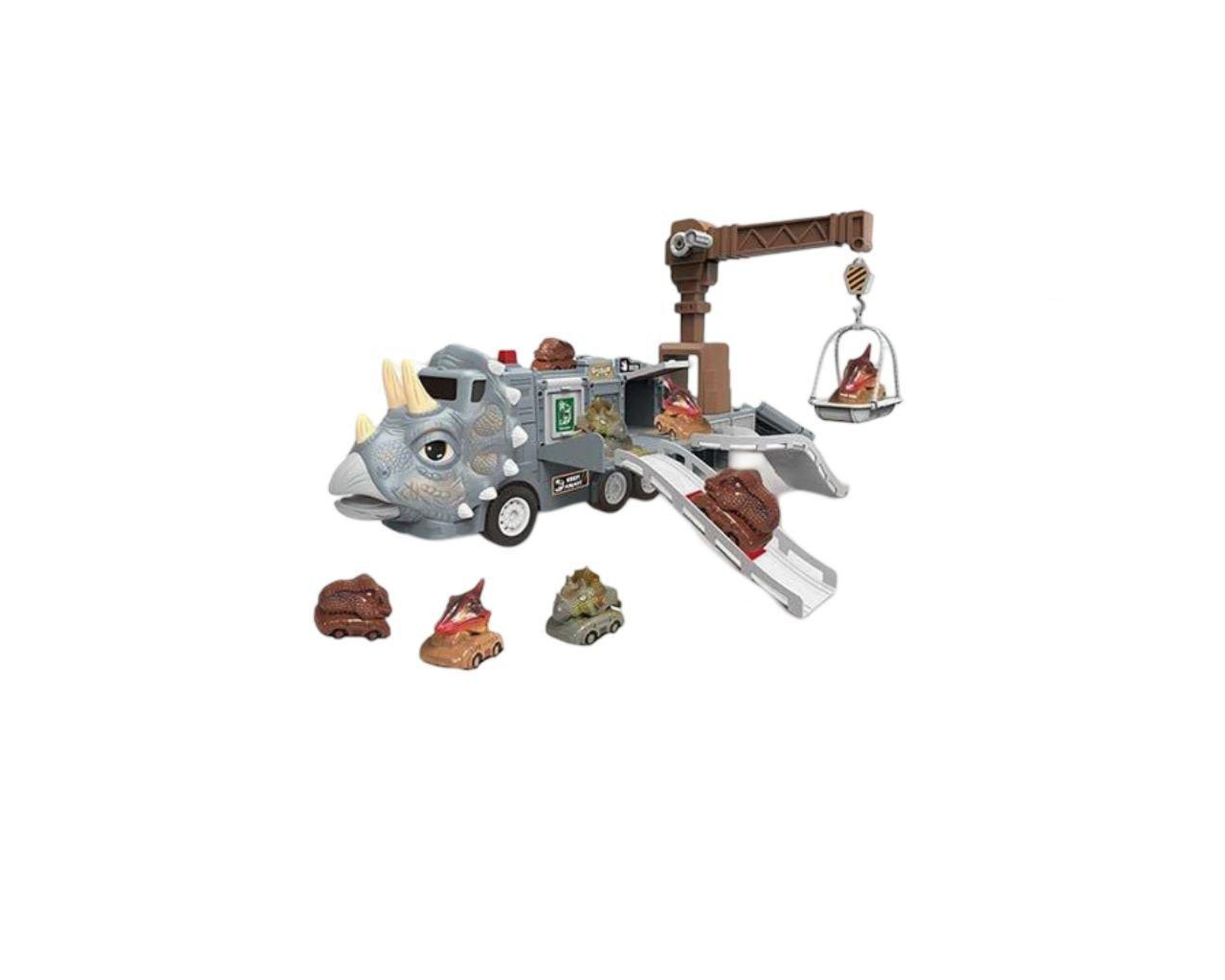 Игрушечная парковка SJ 691 B-1/24 инерционный механизм/подъемный кран/звуки/подсветки/наклейки/машинки 3 шт. (25551934)