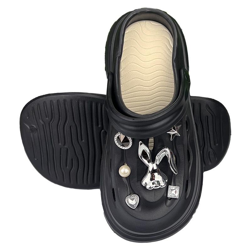 Сабо женские на платформе с джибитсами 10178-2 p. 37 24 см Черный