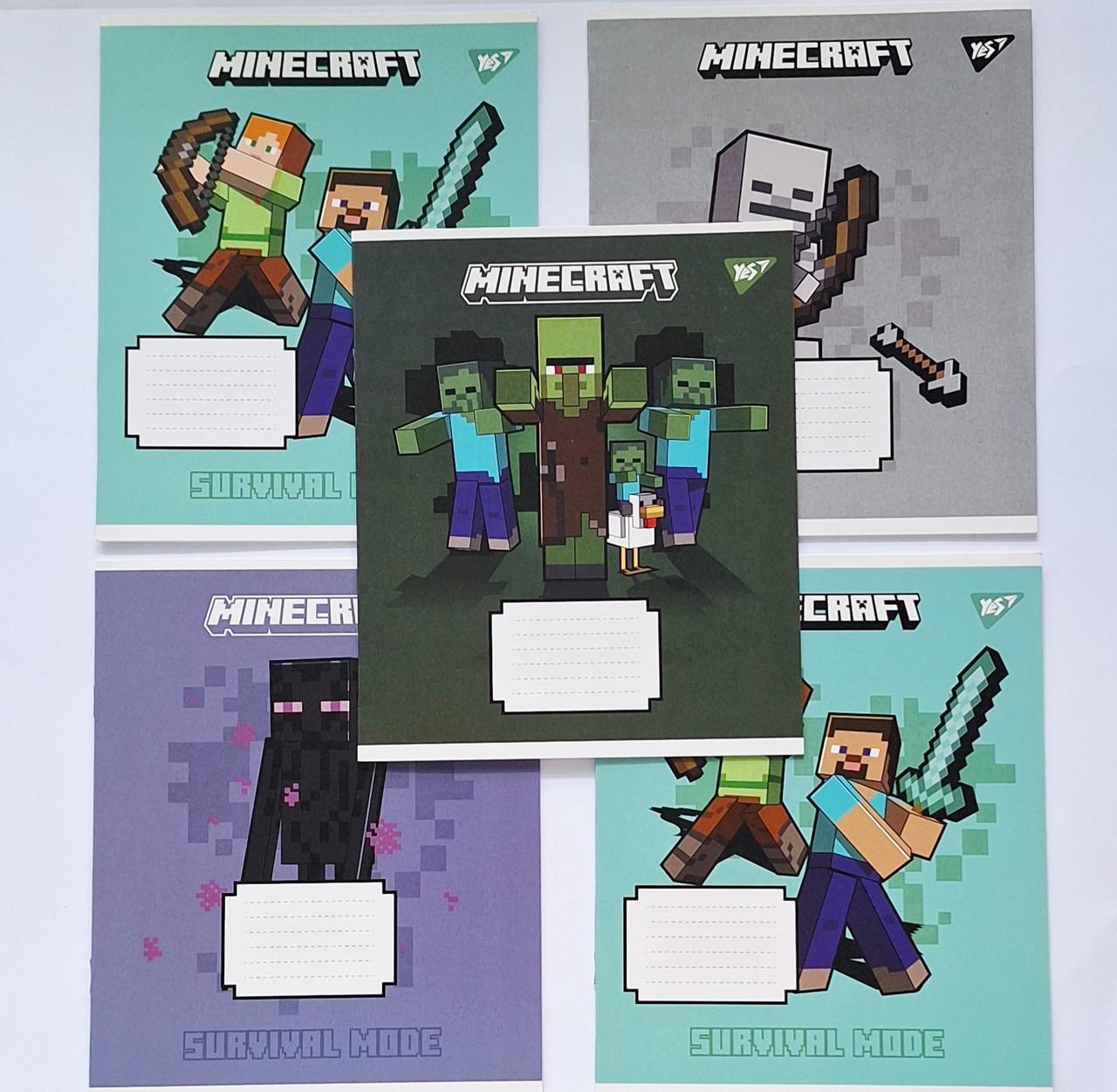 Комплект тетрадей школьный YES Minecraft Signs А5/12 линия 5 шт. (767557)
