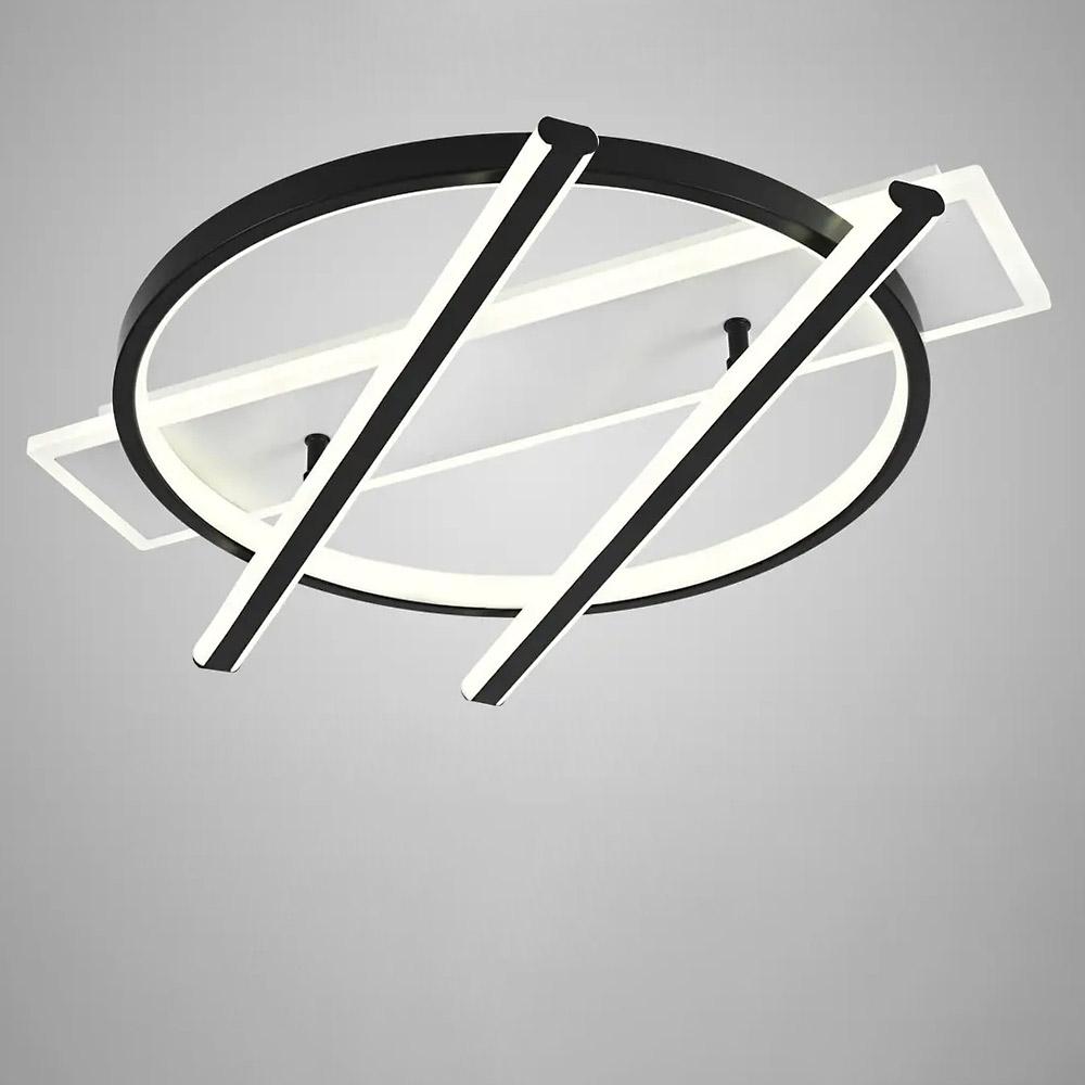 Люстра потолочная светодиодная Lighthouse LED SY-19801/4 BK+WH D500хH90 156W PULT DU Черный/ Белый