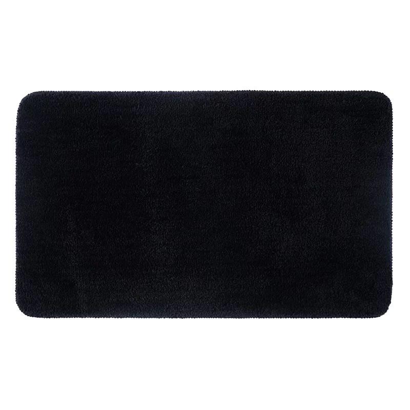 Килимок для ванни та душу Bathlux м'який довгий ворс нековзний 70х45 см Чорний