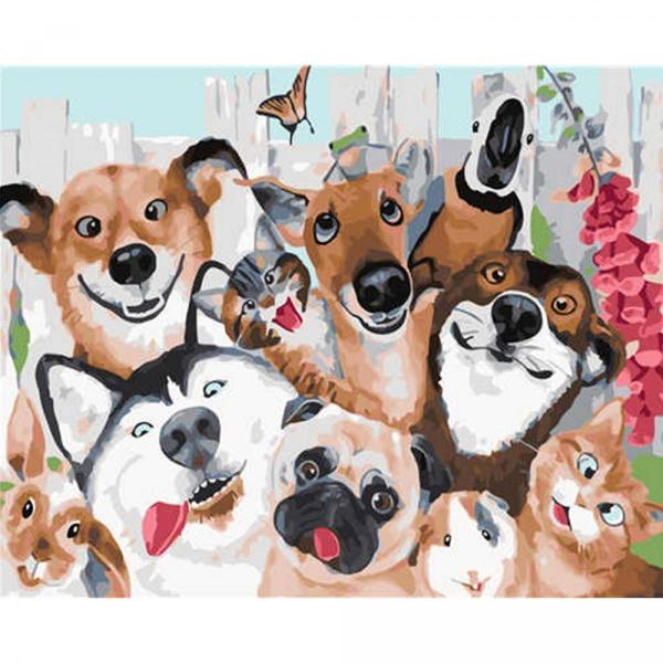 Картина по номерам Strateg Четвероногие друзья 40х50 см в термопакете (VA-2743-mt)