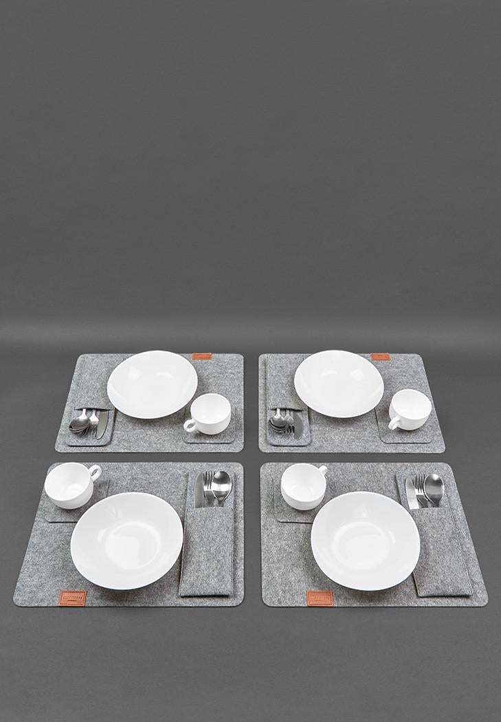 Набор для сервировки стола на 4 персоны Светло-коричневый (A-028202) - фото 1 Набор для сервировки стола на 4 персоны Светло-коричневый (A-028202) - фото 1